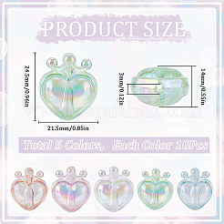 50 шт. 5-цветное УФ-покрытие прозрачные радужные переливающиеся акриловые бусины&nbsp;OACR-SC0001-85