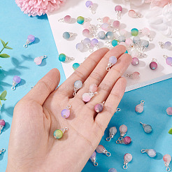 100 шт. 10-х цветные матовые стеклянные подвески с эффектом кракле&nbsp;PALLOY-TAC0206