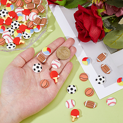 60 шт. 6 стиля спортивных непрозрачных смоляных кабошонов&nbsp;CRES-DC0001-10