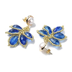 Серьги-гвоздики ручной работы из семян&nbsp;EJEW-MZ00226