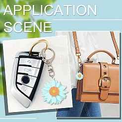 Акриловый кулон в виде ромашки&nbsp;HJEW-YW00028-01