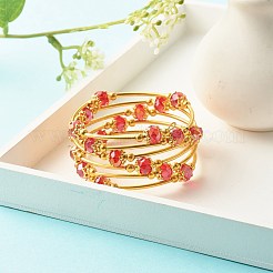 Блестящий браслет из стеклянных бусин BJEW-JB07746