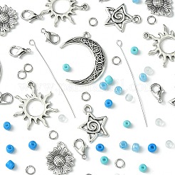 Наборы ювелирных украшений с подвесками из стекла и сплава на тему океана «сделай сам»&nbsp;DIY-FS0006-16