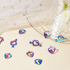 60 шт. 2 подвески из нержавеющей стали 304 в радужном цвете с покрытием на стойке&nbsp;STAS-DC0008-42