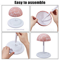 2 шт. 2-х цветные пластиковые с кружевной тканью подставки для париков&nbsp;ODIS-FH0001-25