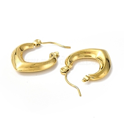 Ионное покрытие (ip) полые серьги-кольца из нержавеющей стали 304 в форме капли для женщин&nbsp;STAS-B034-14G