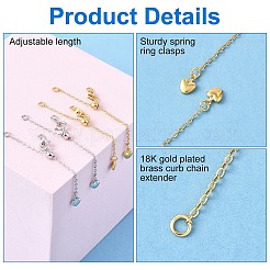 4 шт. двухцветные латунные концевые цепи&nbsp;FIND-YW0010-34