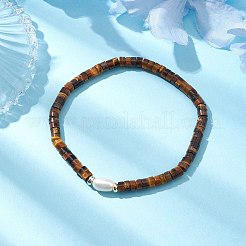 Браслеты из натуральных тигровых глаз и жемчужных бусин&nbsp;BJEW-JB10681-03