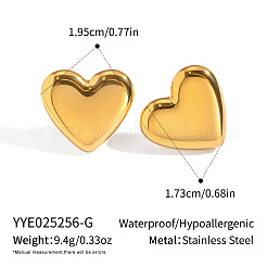 Серьги-гвоздики в форме сердца из нержавеющей стали 304&nbsp;XC7355-1