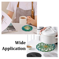4 шт. 4 стильных силиконовых Молды для подставок под чашки с цветочным узором&nbsp;DIY-BG0001-63