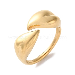 Ионное покрытие (ip) 304 нержавеющая сталь лист открытые манжеты кольца для женщин&nbsp;RJEW-G319-02G