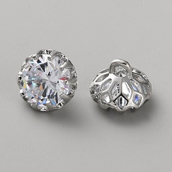 Запонки из латуни с прозрачным кубическим цирконием&nbsp;LS-BUTT-WH0012-18P