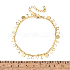 Латунь шарм браслеты&nbsp;BJEW-C140-06G