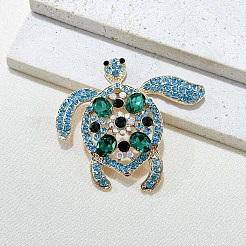 Броши из сплава черепахового цвета со стразами для рюкзака&nbsp;PW-WG63776-01