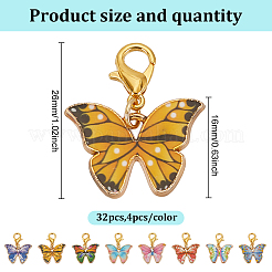32шт 8 цвета сплава эмали кулон украшения&nbsp;HJEW-GO00015