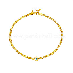 Ожерелья с подвеской из кубического циркония из нержавеющей стали eye 304 для женщин&nbsp;FS-WGEBBED-01