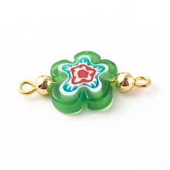 Соединители стеклянных линков millefiori ручной работы&nbsp;PALLOY-JF00733