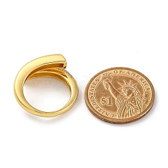 Кольца-манжеты для женщин с покрытием из латуни с микропаве из прозрачного кубического циркония&nbsp;RJEW-M028-95G