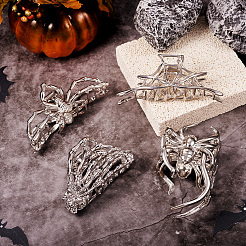 4 шт. 4 стильные заколки-коготки из сплава для волос на Хэллоуин для женщин и девочек&nbsp;AJEW-TA0001-90