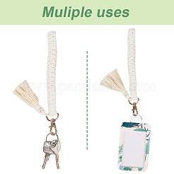 Брелок с кисточкой из сплава хлопка и полиэстера&nbsp;KEYC-WH20026-01B