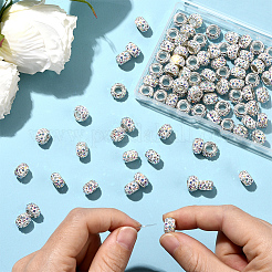 80 шт. полимерная глина со стразами европейские бусины с большими отверстиями с серебряными латунными сердечниками&nbsp;FPDL-LT0001-02D