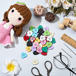 40 шт. 10-х цветные кнопки из смолы&nbsp;BUTT-SP0001-18