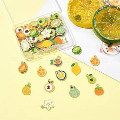 60 шт. 15 стиля фруктовых сплавов эмалевых подвесок&nbsp;ENAM-FS0003-54