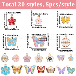 100шт 20 стиля сплава эмалевые подвески&nbsp;ENAM-BM0001-04