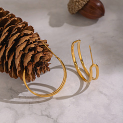 Двухслойные серьги-гвоздики С-образной формы из нержавеющей стали 304&nbsp;WU2409