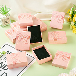 12 шт. подарочные коробки для хранения украшений из бумаги с бантом&nbsp;CBOX-TA0001-14A