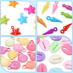 180шт 6 стиля непрозрачные акриловые подвески&nbsp;SACR-SP0001-29