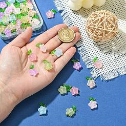 60шт 6 цвета стеклянные подвески&nbsp;PALLOY-CJ00062