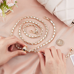 Плетеные ручки из искусственной кожи и железные цепные ручки для сумок&nbsp;AJEW-WH0312-99B