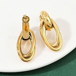 Овальные серьги-гвоздики из нержавеющей стали 304&nbsp;EJEW-I319-01G