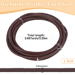 Плетеный кожаный шнур с сердечником&nbsp;WL-CL0001-01B