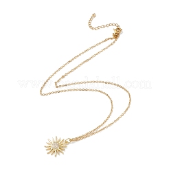 Ожерелье с подвеской в виде солнца из прозрачного кубического циркония&nbsp;NJEW-O125-26G