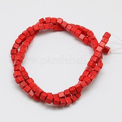 Синтетических нитей бирюзовые бусы&nbsp;TURQ-G108-4x4mm-11