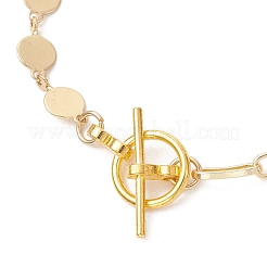 Изготовление браслета из цепочек из латунных дисков и цепочек из скрепок.&nbsp;AJEW-JB01568