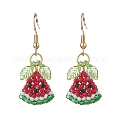 Серьги-подвески из нержавеющей стали 304 со стеклянными подвесками&nbsp;EJEW-MZ00601