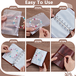 1 прямоугольник с рисунком листьев из искусственной кожи с железной обложкой и 12 пакетами из ПВХ&nbsp;AJEW-BC0010-02