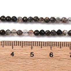 Нити бусин из натурального черного рутилированного кварца&nbsp;LS-G-RM250104-C3