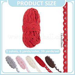 30 ярд двухцветной хлопковой плетеной волнистой кружевной ленты&nbsp;OCOR-NB0002-26