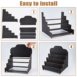 4-уровневые деревянные подставки для держателей карт&nbsp;ODIS-WH0078-53C