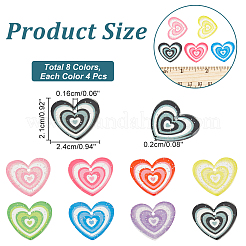 32шт 8 цвета прозрачный акриловый кулон&nbsp;MACR-HY0001-03