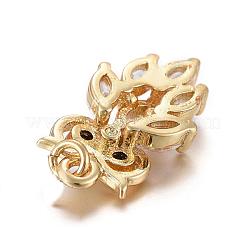 Латунные микропаве прозрачные подвески с фианитом&nbsp;KK-I674-12G