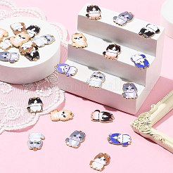 30 шт. подвески из сплава с принтом кошки&nbsp;ENAM-CJ0005-57