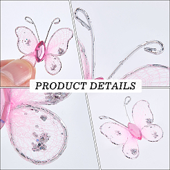 80 шт. 8-х цветные кружевные бабочки-декорации&nbsp;DIY-CP0012-98