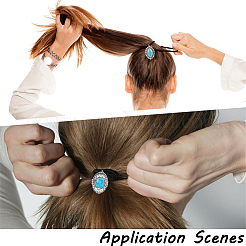 3 шт. 3 стиля резиновые и синтетические бирюзовые эластичные аксессуары для волос&nbsp;AJEW-CY0001-75