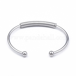 Не тускнеющий браслет-манжета из нержавеющей стали 304 для девушек и женщин&nbsp;BJEW-N013-008P