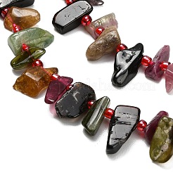 Нити из натуральных разноцветных турмалиновых бусин&nbsp;G-Z124-C02-01